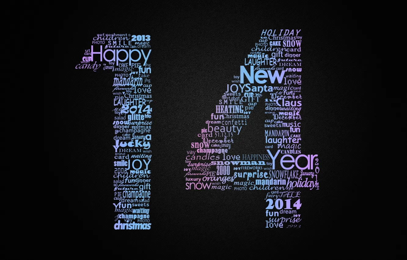 Photo wallpaper new year, words, Typography, 2014