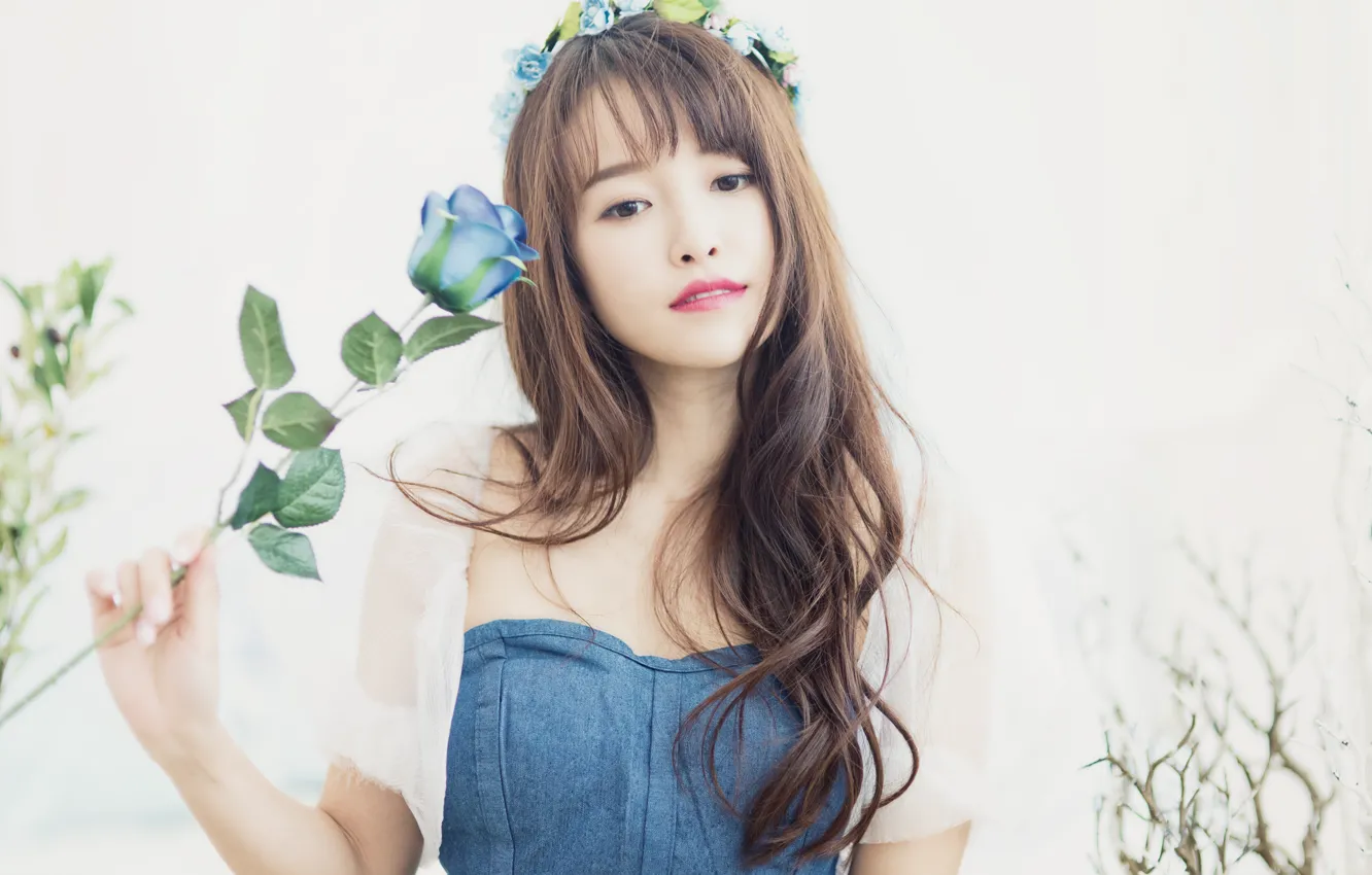 Photo wallpaper Asian, gesture, brown eyes, beautiful girl, brown eyes, charm, beautiful girl, asian