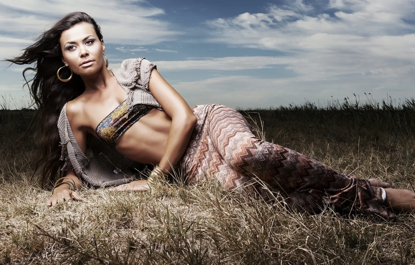 Photo wallpaper girl, nature, background