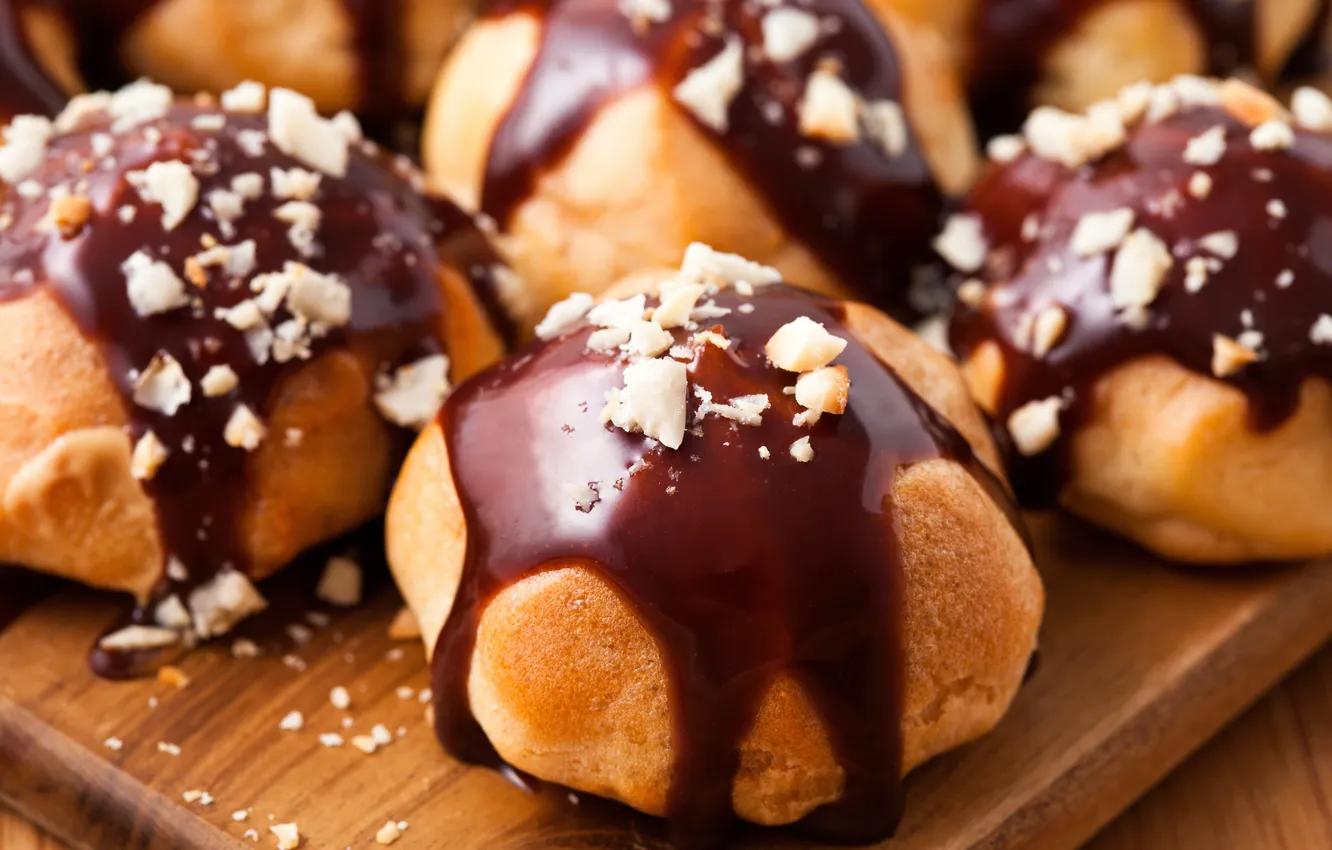 Photo wallpaper chocolate, cookies, cakes, eclairs