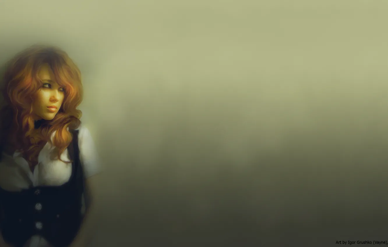 Photo wallpaper look, girl, minimalism