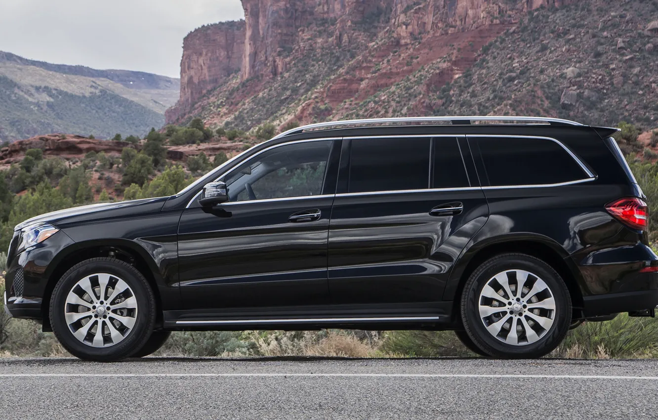 Photo wallpaper mountains, speed, Mercedec Benz