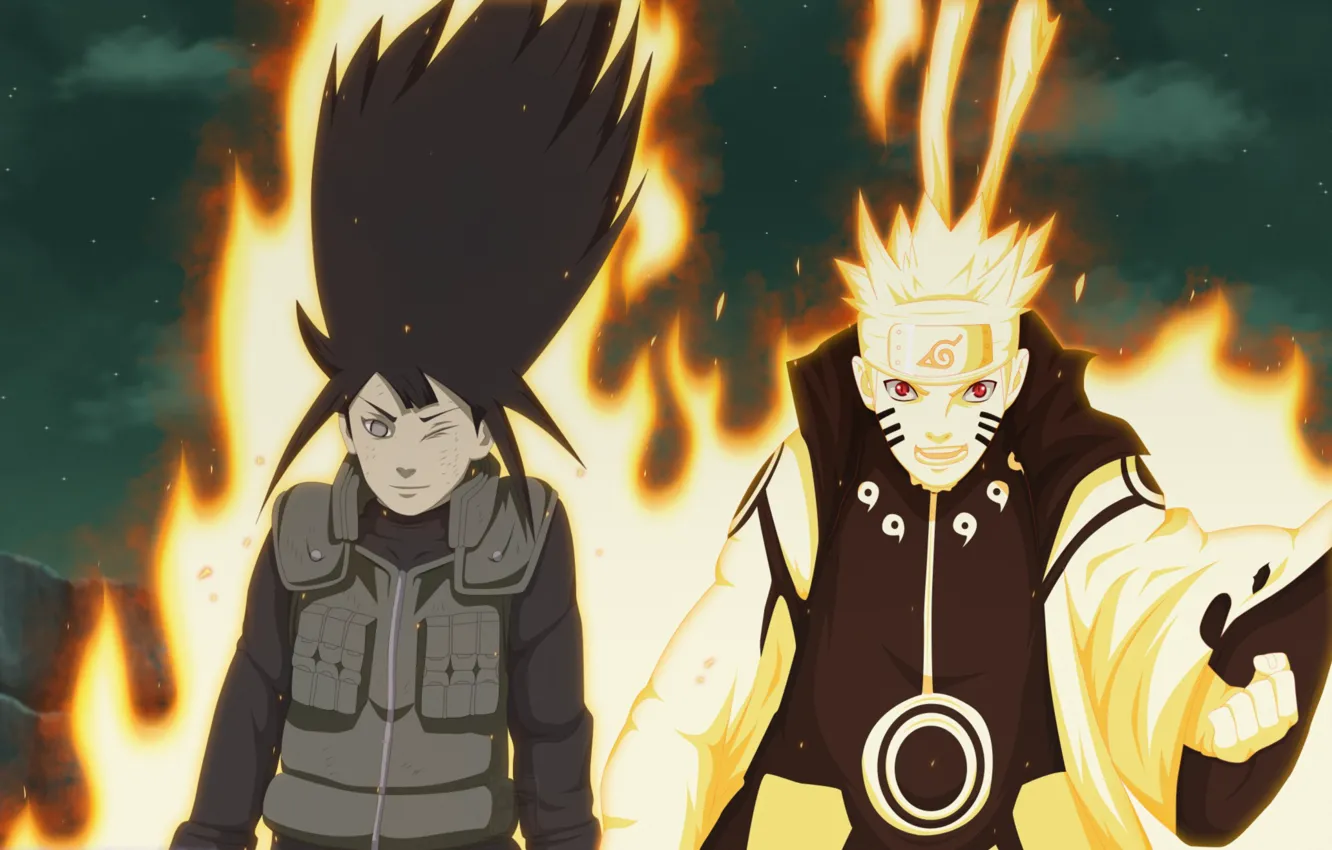 Photo wallpaper Naruto, anime, manga, Uzumaki Naruto, kyuubi mode, Hinata Hyugo