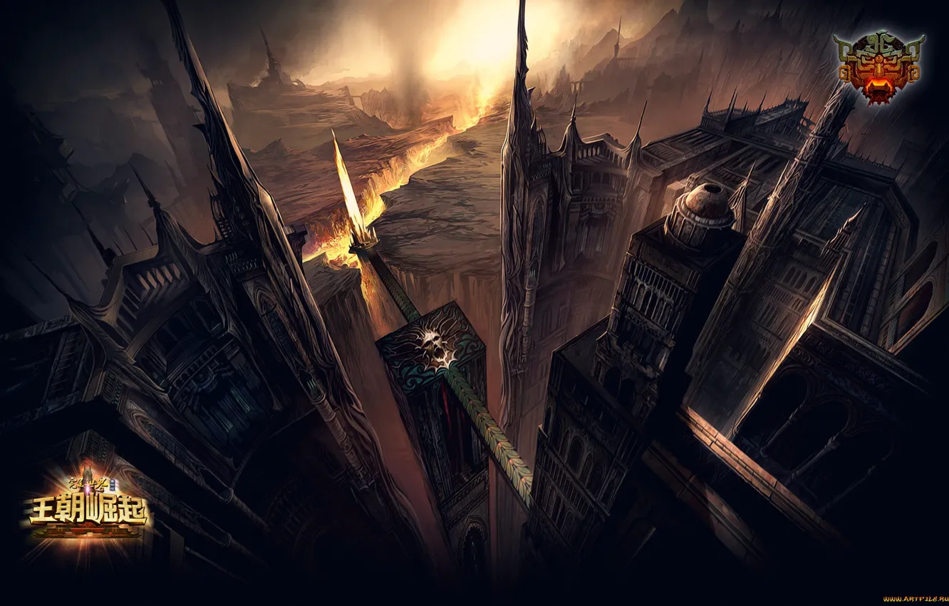 Photo wallpaper castle, dark, cleft, Perfect World