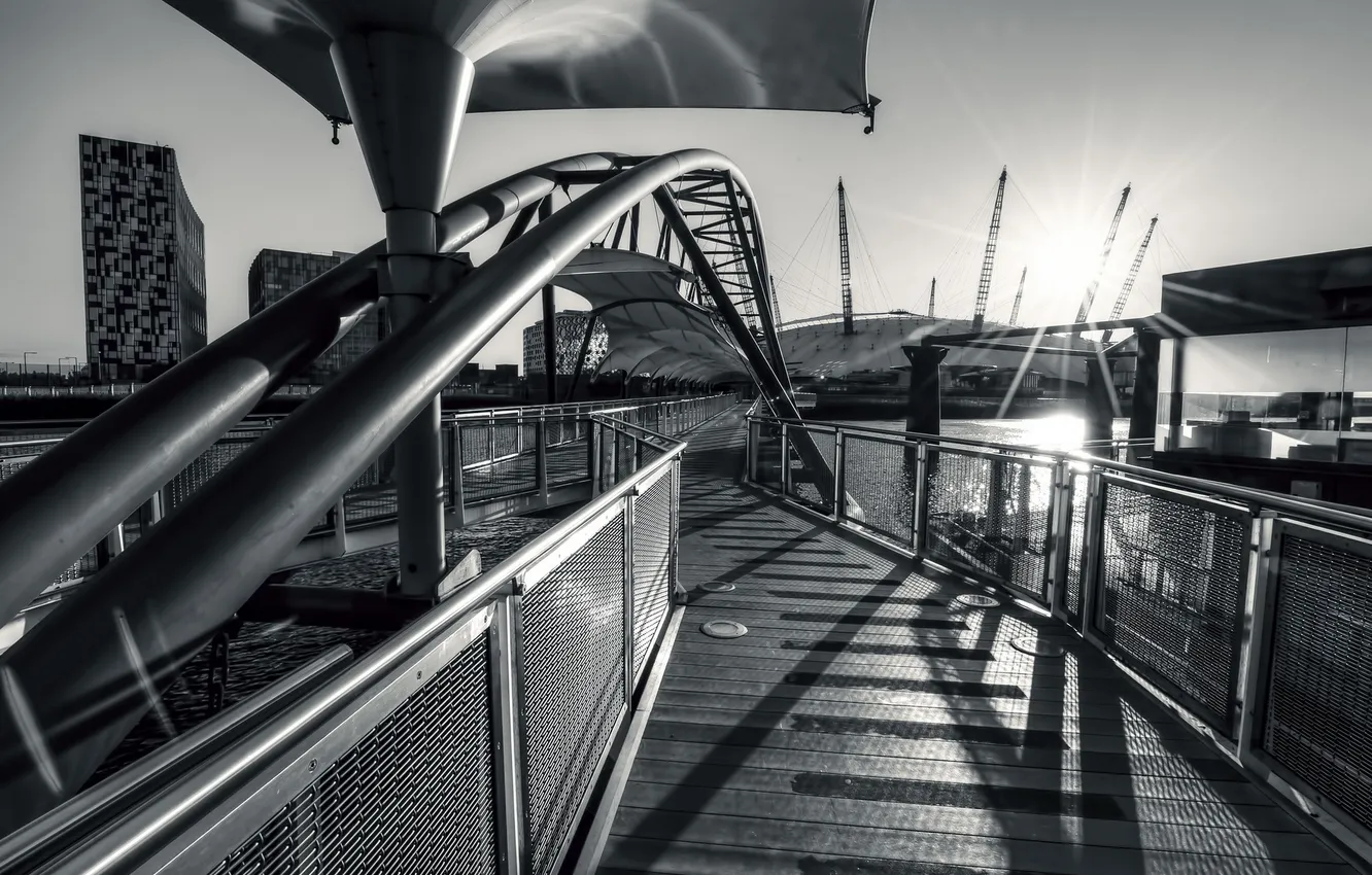 Photo wallpaper bridge, the city, architecture