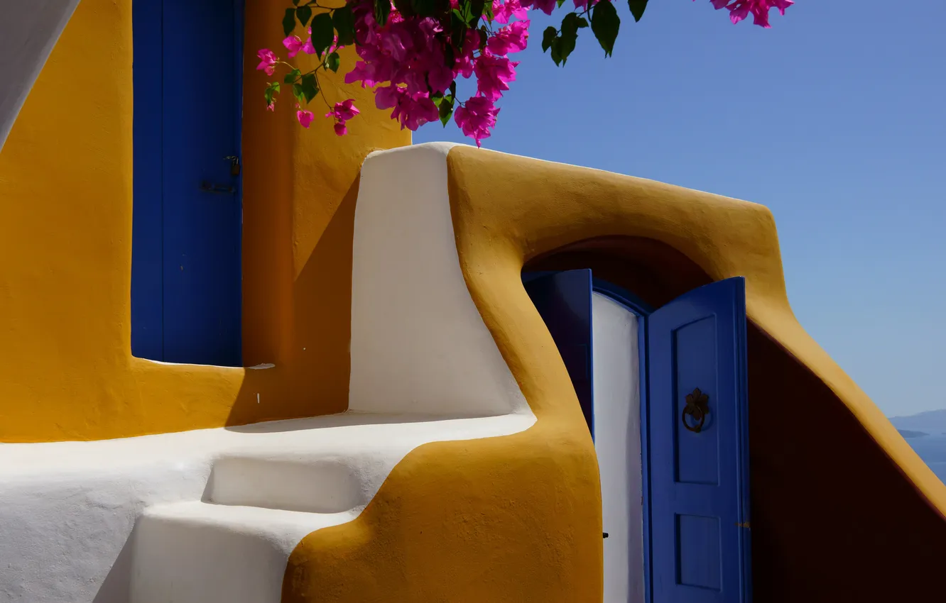 Photo wallpaper summer, wall, home, Greece, resort, Oia, Notio Aigaio