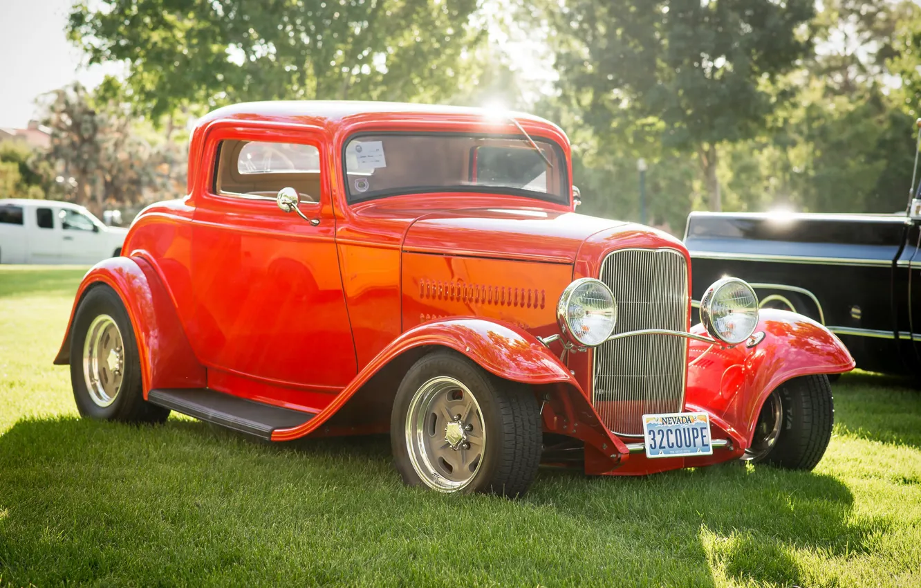Photo wallpaper red, style, Ford, classic, 32 Coupe
