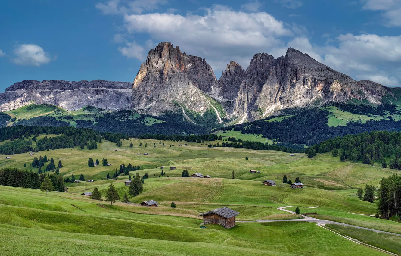 Photo wallpaper landscape, mountains, nature, Italy, Dolomites