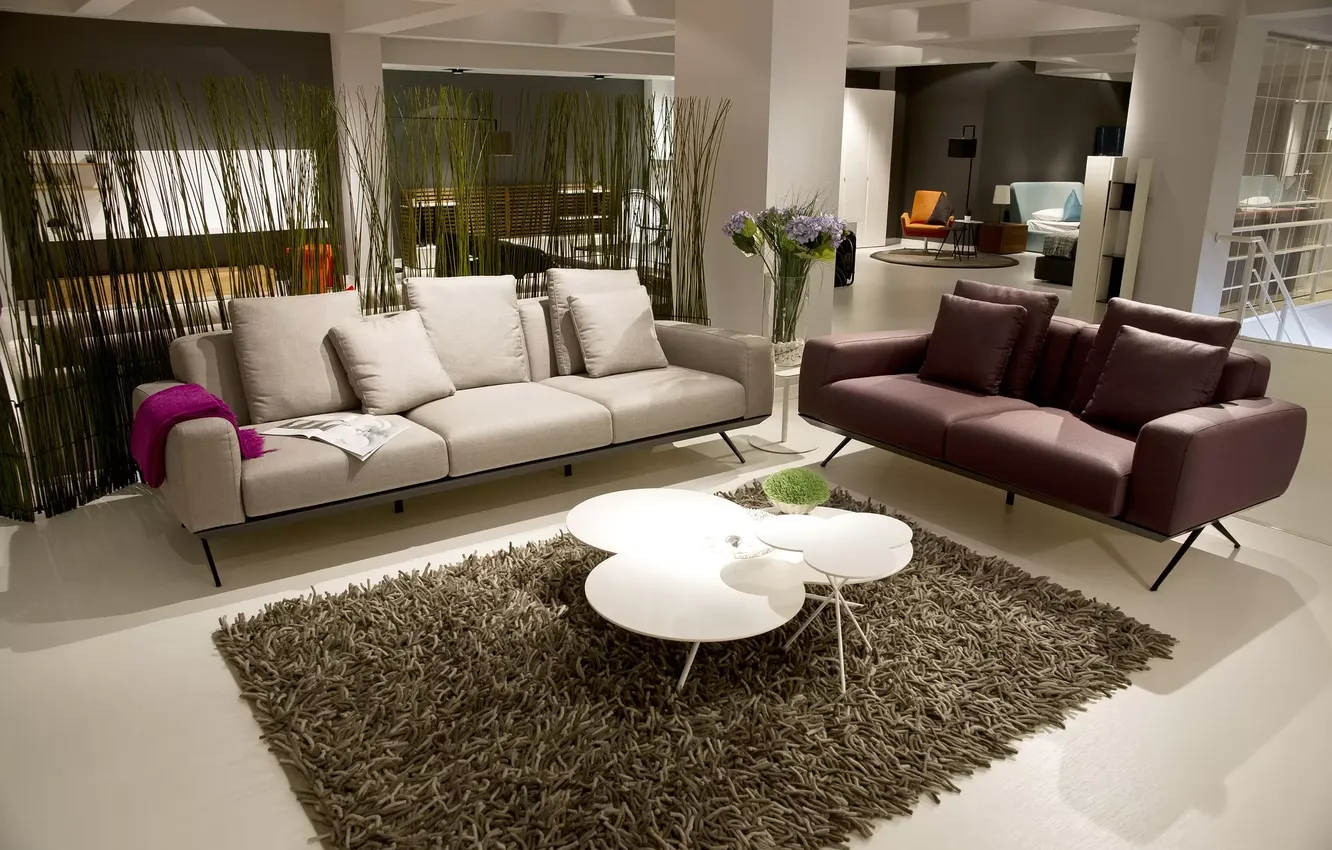 Photo wallpaper design, style, interior, living room, upholstered furniture