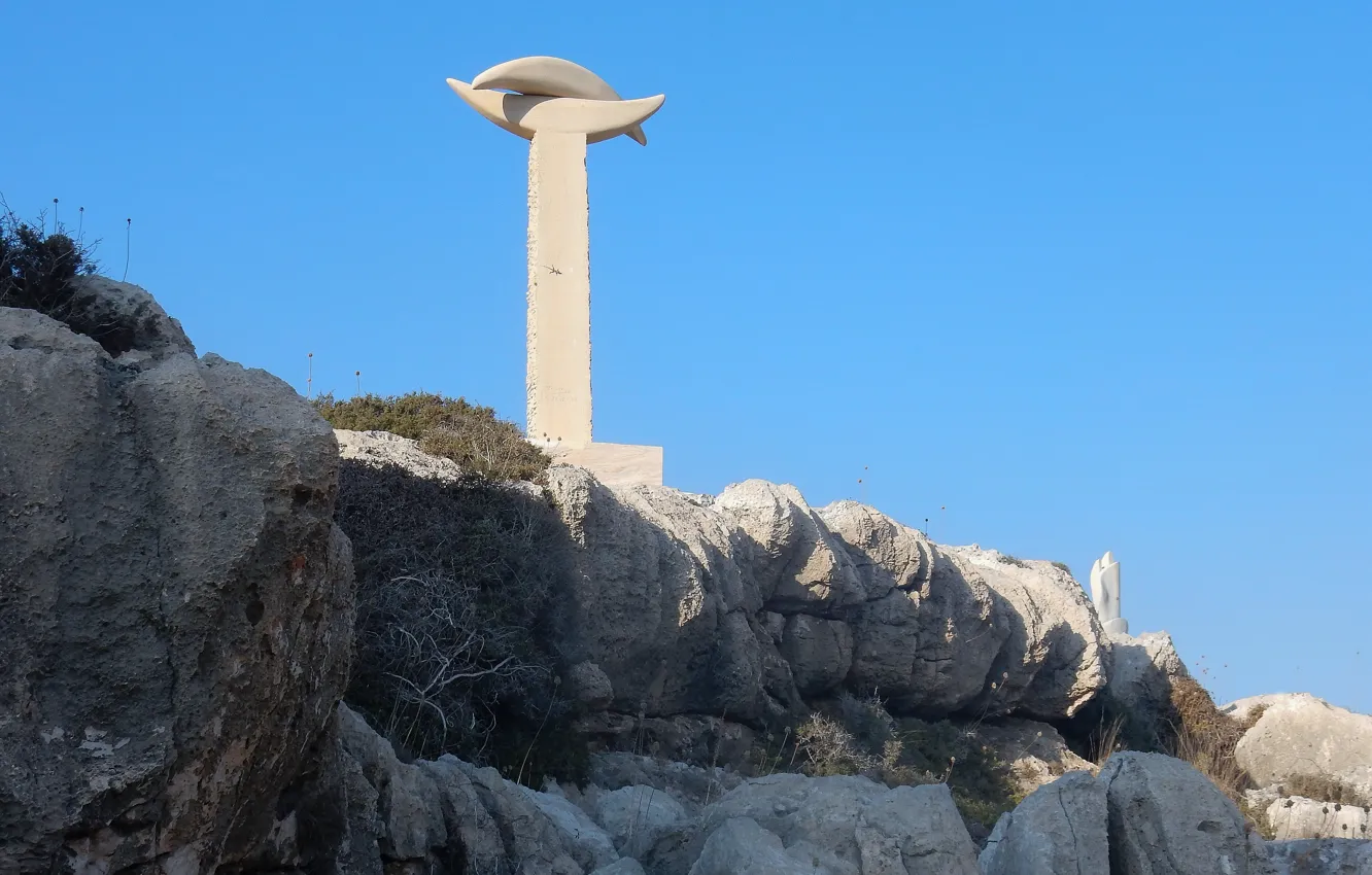 Photo wallpaper the sky, grass, landscape, stones, widescreen, Wallpaper, wallpaper, widescreen