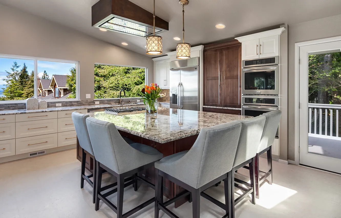 Photo wallpaper design, style, interior, kitchen, Seattle, dining room, Seattle