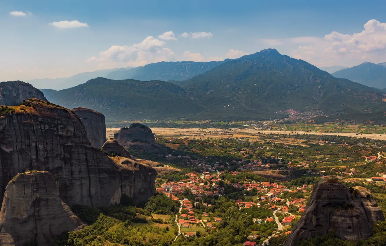 Photo wallpaper mountains, the city, rocks, valley, Valley of God UHD
