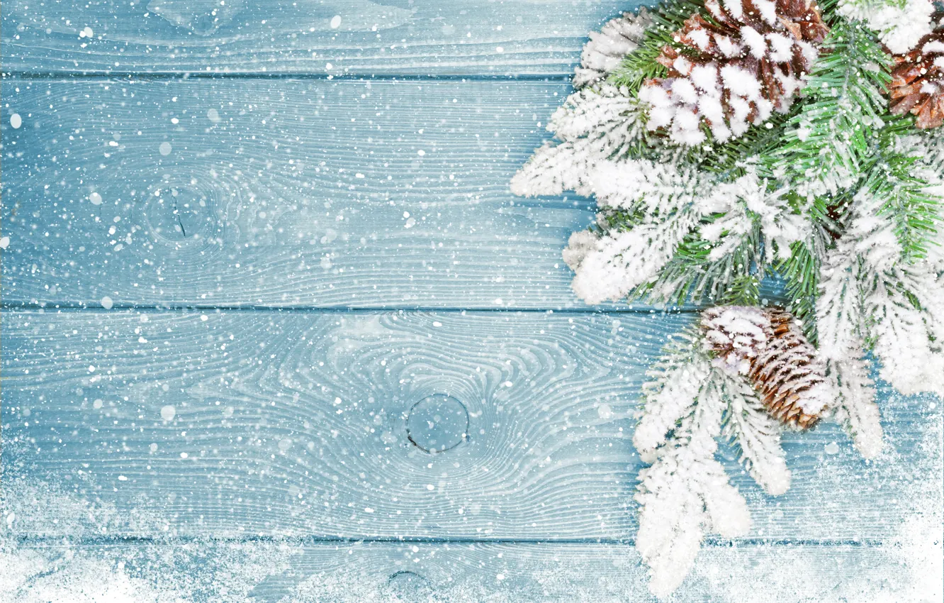 Photo wallpaper winter, snow, tree, New Year, Christmas, Christmas, bumps, wood