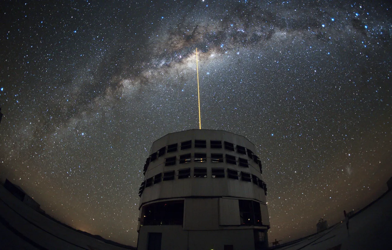 Photo wallpaper stars, laser, the milky way, telescope
