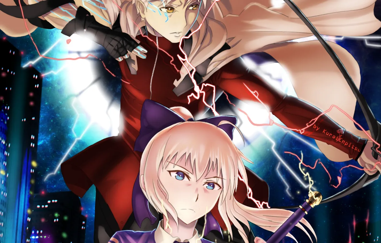 Photo wallpaper the saber, Archer, Fate stay night, Fate / Stay Night