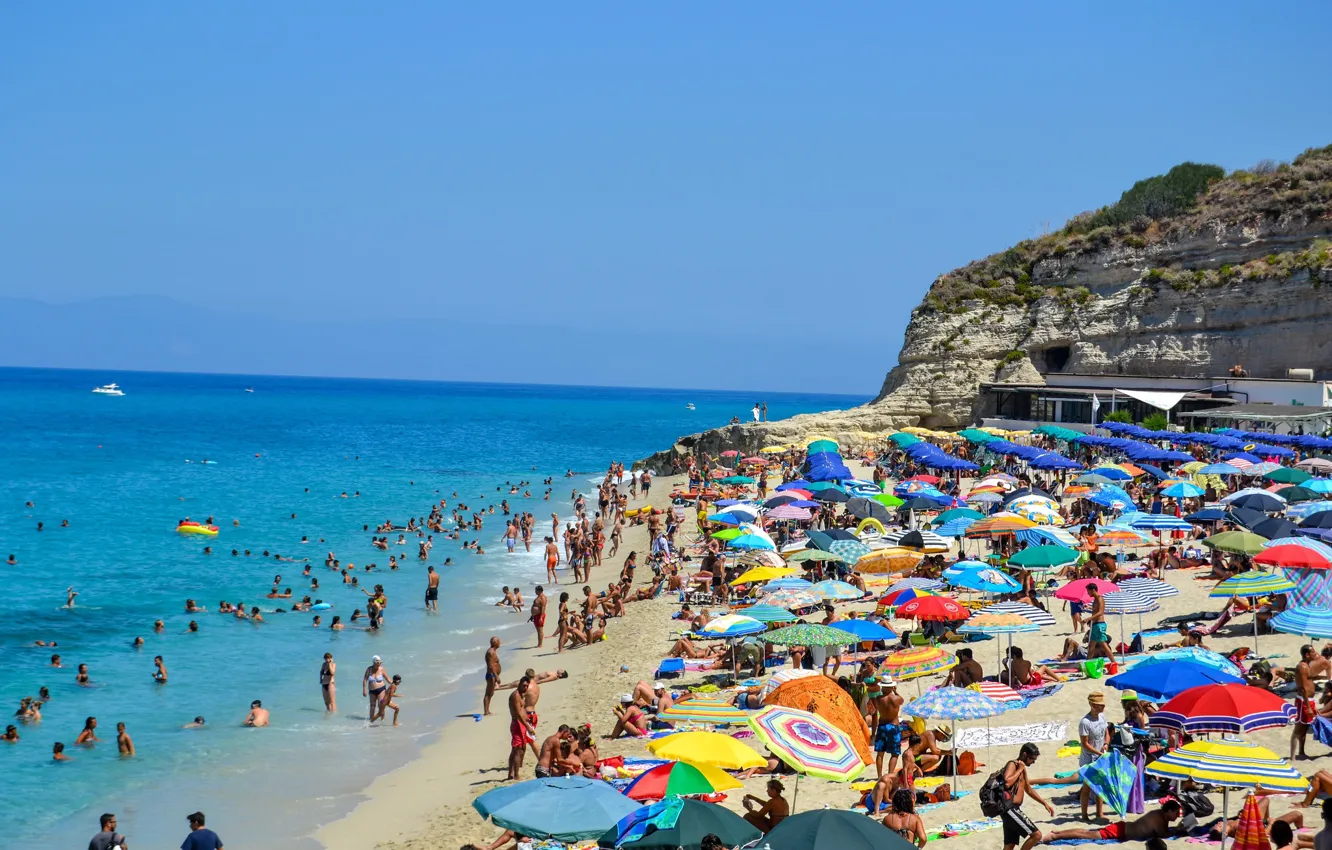 Photo wallpaper sea, beach, Italy, Tropea, Calabria