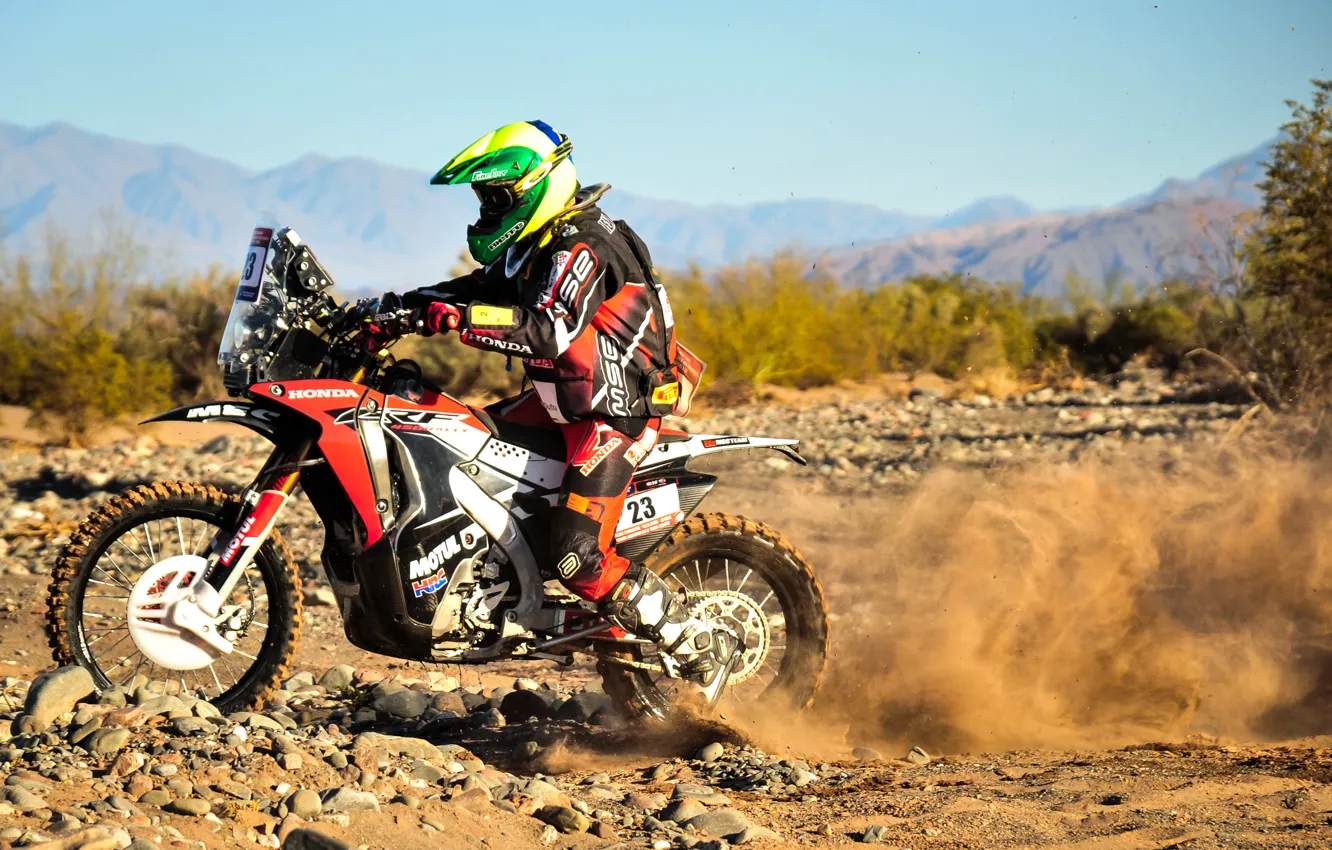 Photo wallpaper race, sport, Moto, motorcycle, Honda, Dakar, Dakar, Rally