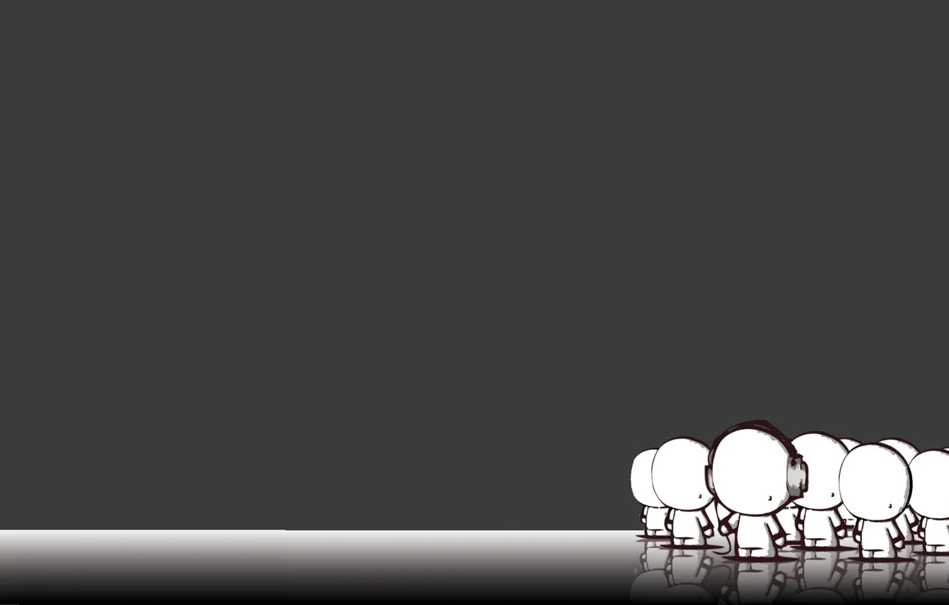 Photo wallpaper grey, men, headphones