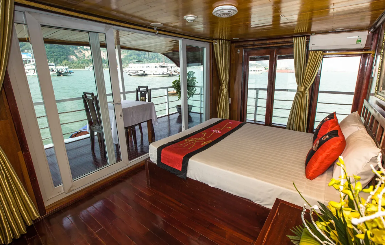 Photo wallpaper ship, interior, cabin, Annam Junk, suite room