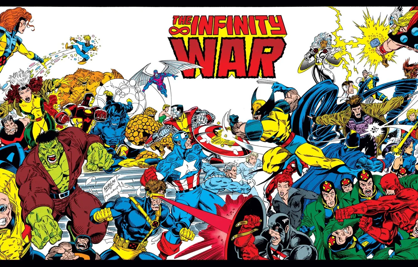 Photo wallpaper Hulk, Wolverine, X-Men, Daredevil, Thor, Marvel Comics, The Avengers, Fantastic Four