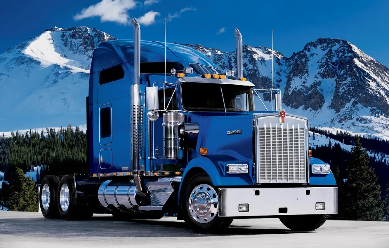 Photo wallpaper mountains, Kenworth, W900