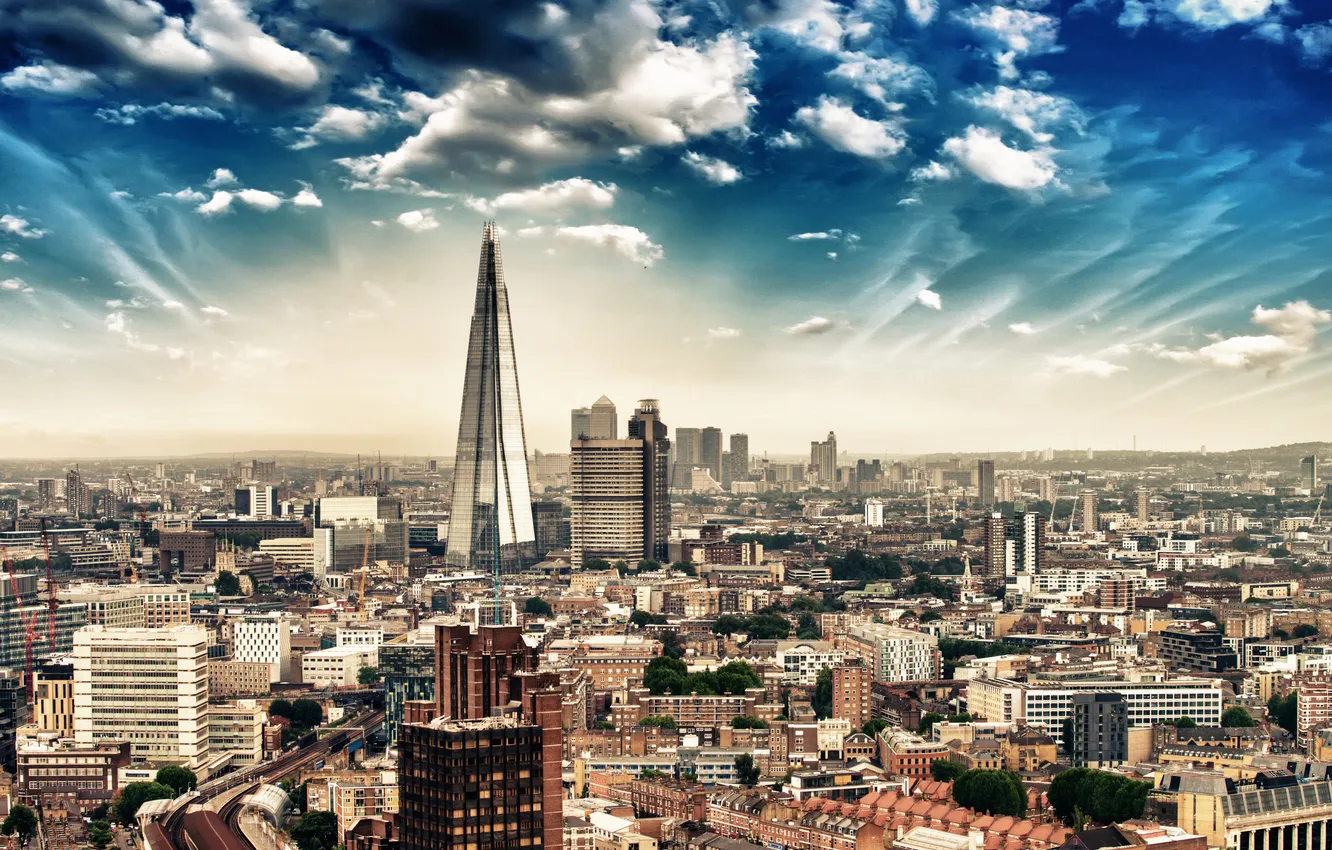 Photo wallpaper the sky, clouds, the city, photo, London, home, UK