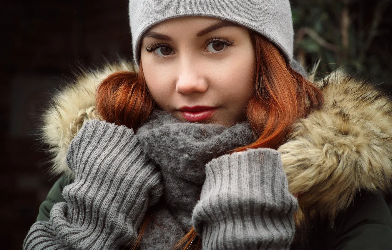 Photo wallpaper winter, girl, photographer, cold, Andrey Zhukov, Foxy Alice