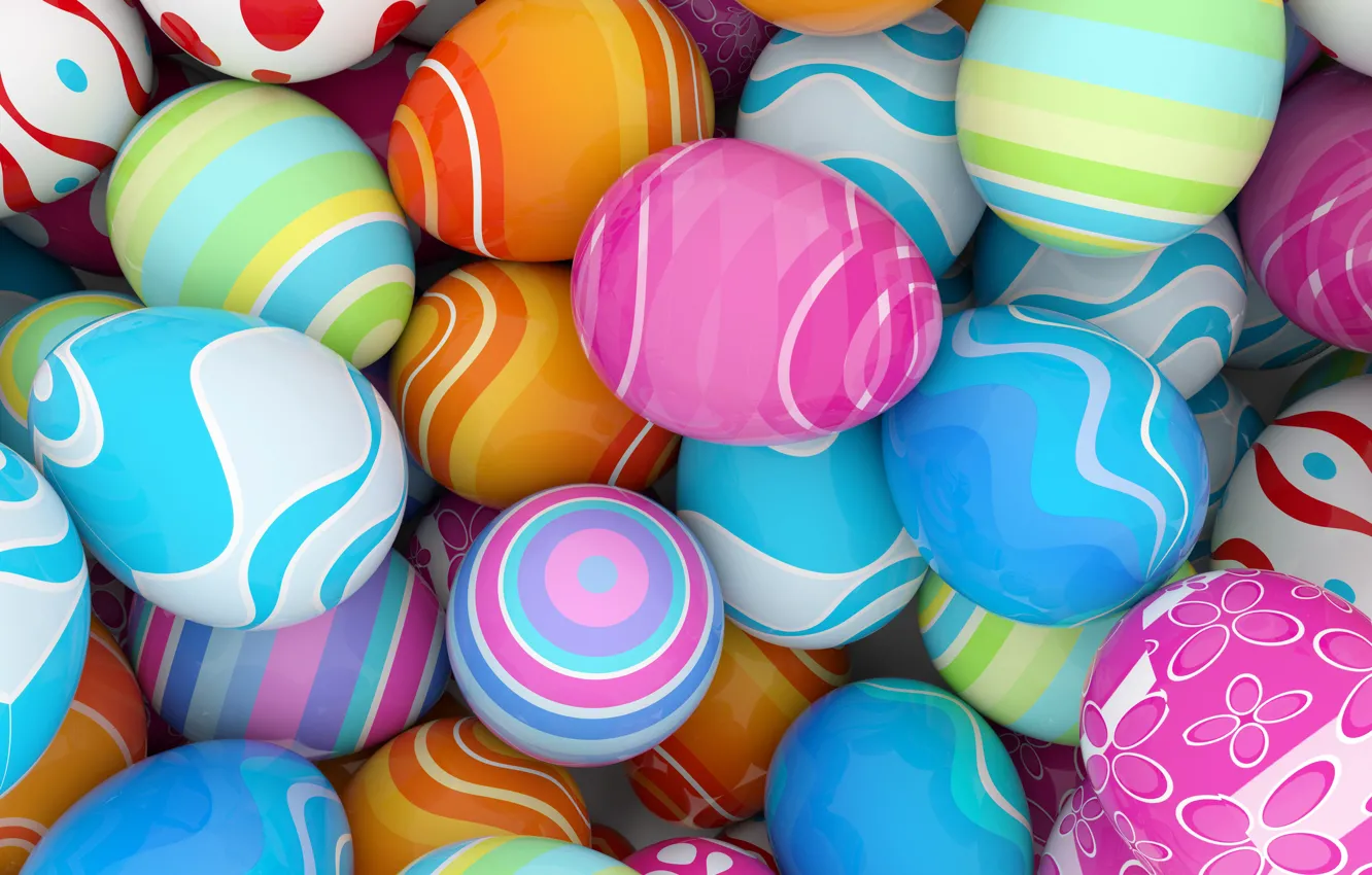 Photo wallpaper colorful, Easter, spring, Easter, eggs