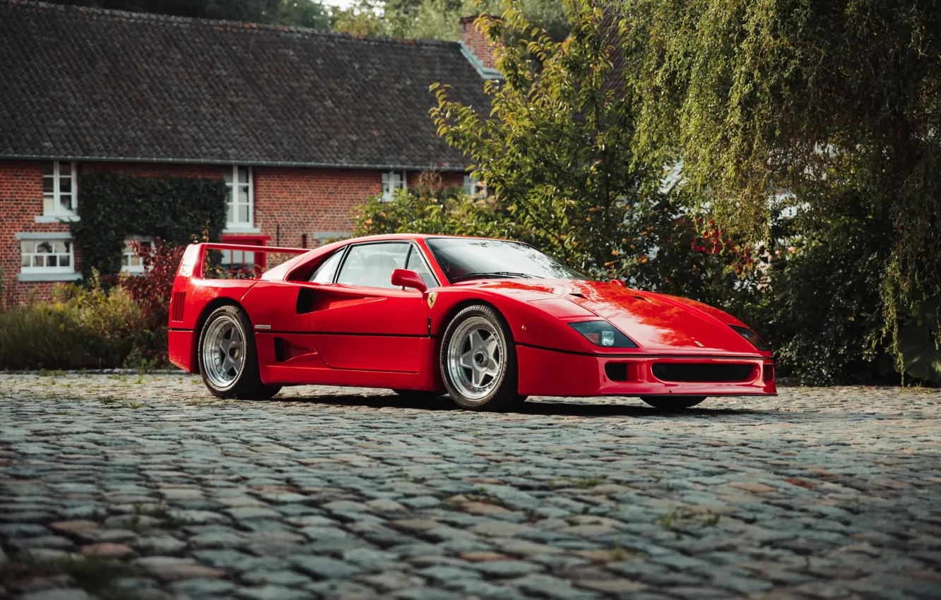 Photo wallpaper Red, F40, Paving stone