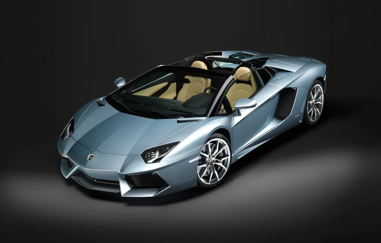 Photo wallpaper sports car, convertible, new, Lamborghini Aventador Roadster, elite
