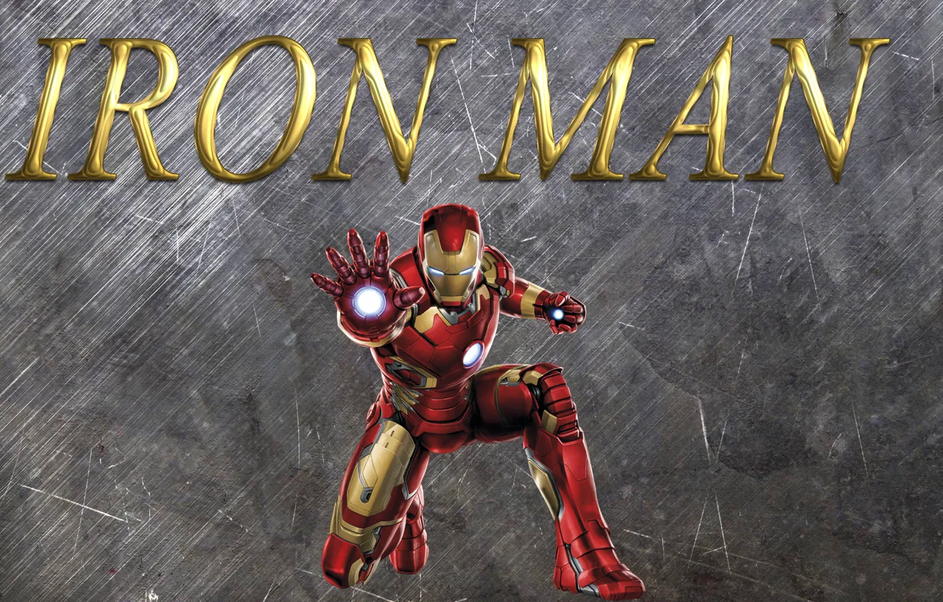 Photo wallpaper red, steel, robot, costume, iron, superhero, iron man, Iron Man