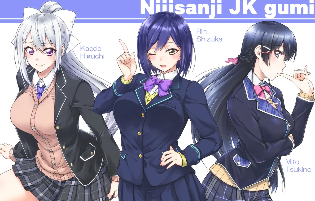 Photo wallpaper Girls, Form, Trio, Nijisanji