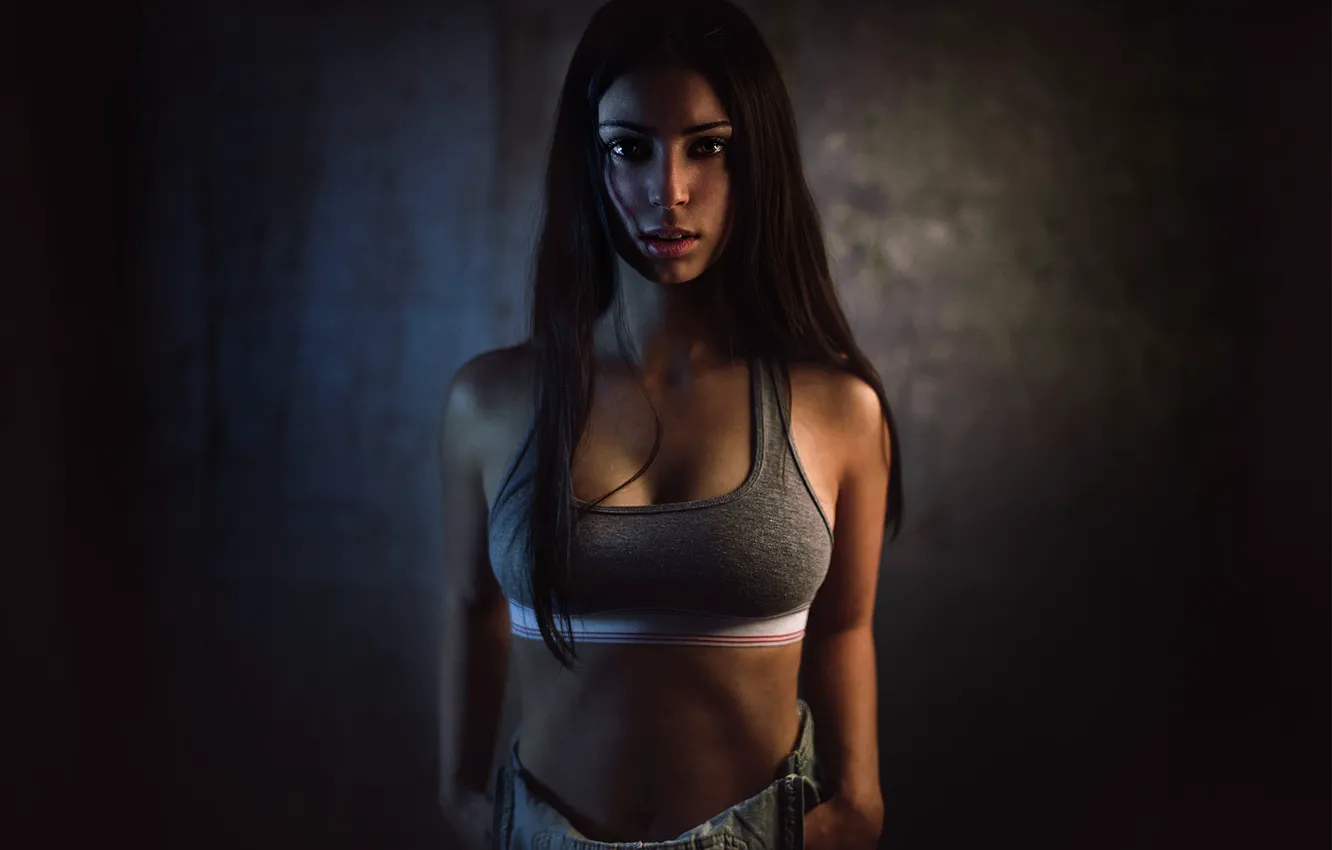 Photo wallpaper neckline, the beauty, Randi, Side Rings, Picture taking session