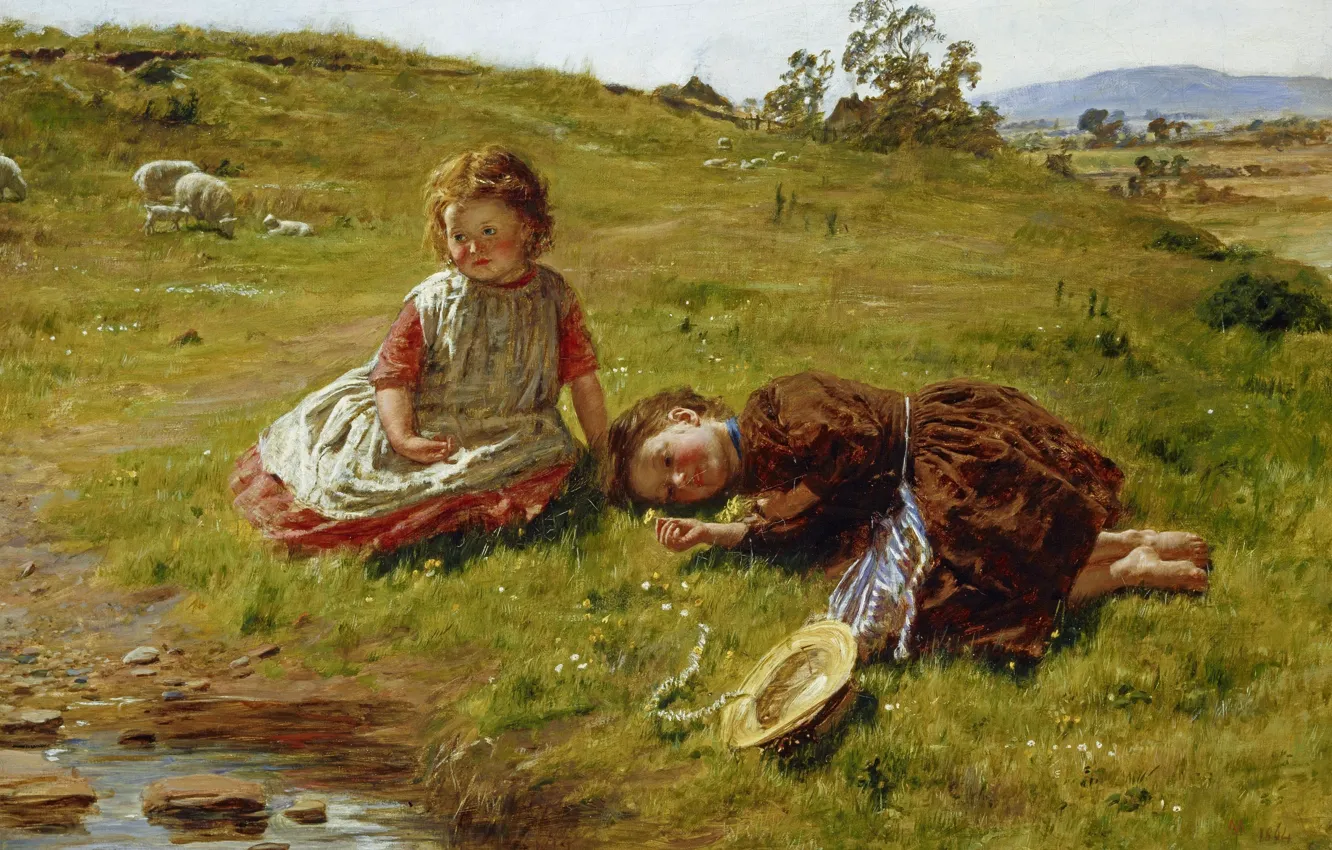 Photo wallpaper spring, Edinburgh, Edinburgh, spring, 1864, oil on canvas, Scottish painter, William McTaggart