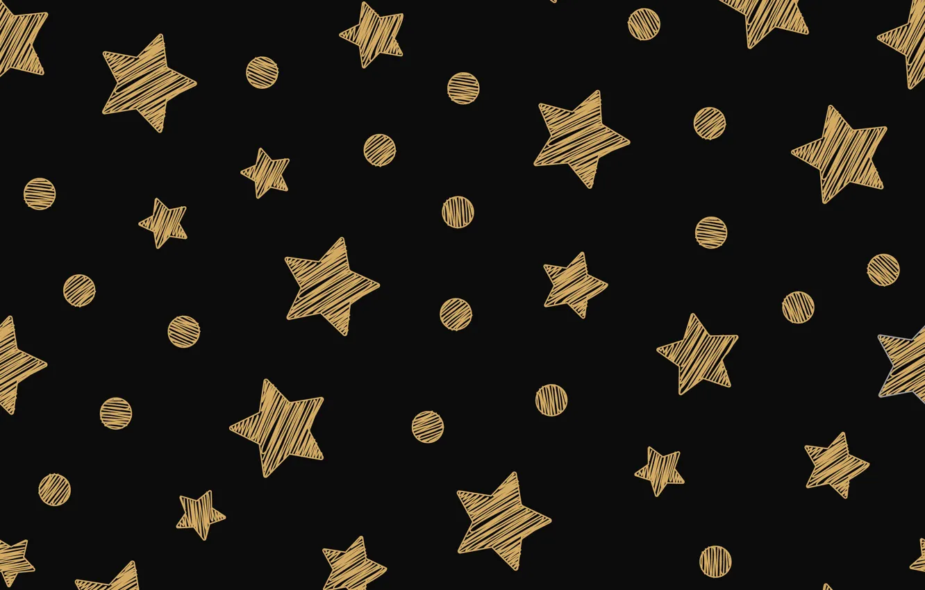 Photo wallpaper stars, gold, golden, black background, black, background, stars