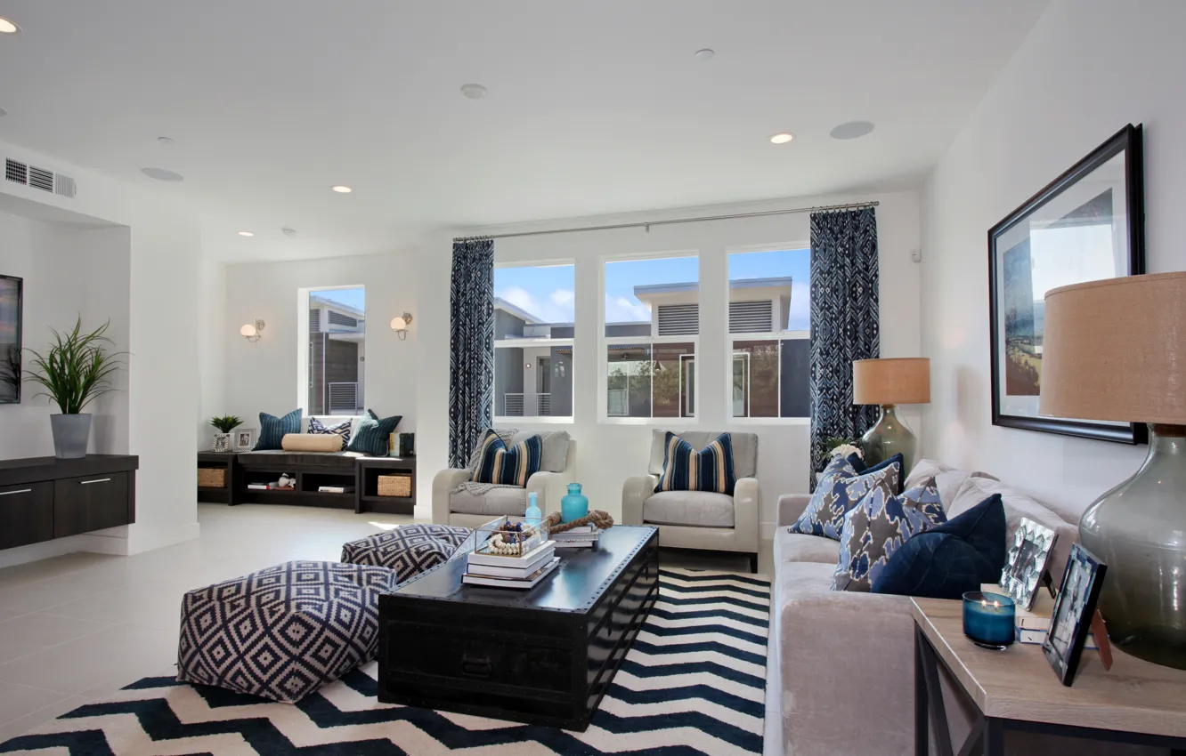 Photo wallpaper design, style, table, sofa, carpet, furniture, Villa, picture