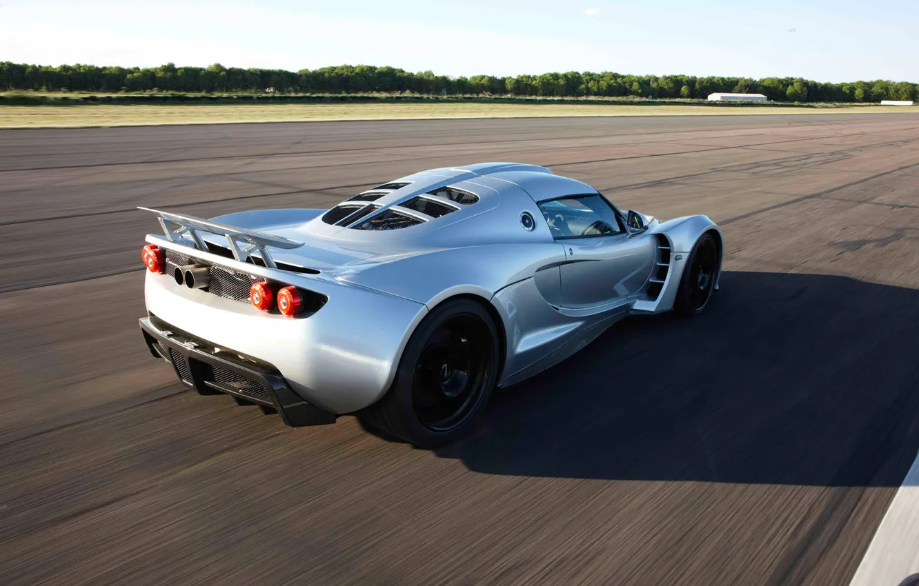 Photo wallpaper machine, speed, back, Hennessey, Venom GT, Supercar