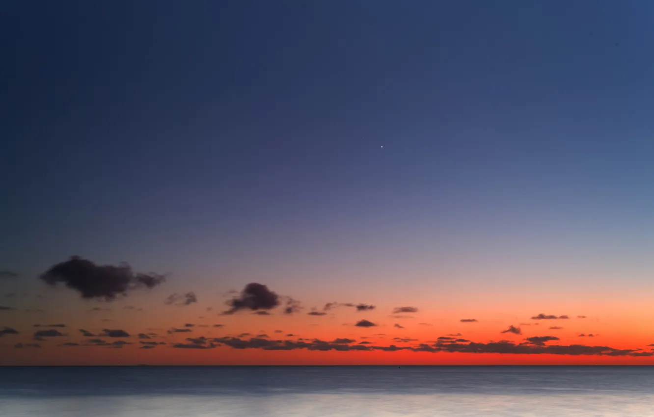 Photo wallpaper clouds, sunrise, Venus, Regul