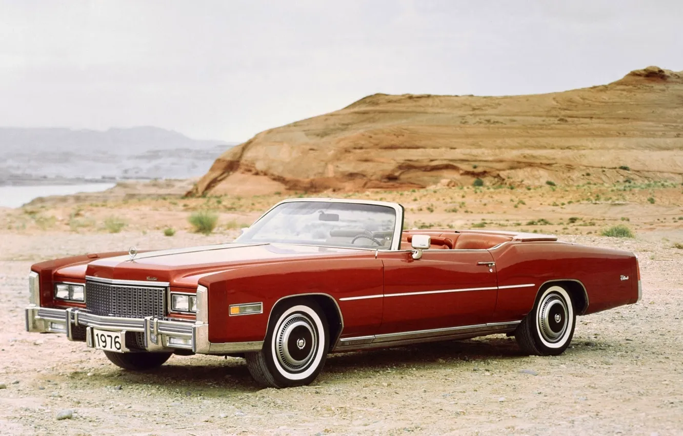 Photo wallpaper background, Eldorado, Cadillac, the front, 1976, Convertible, Cadillac, Fleetwood
