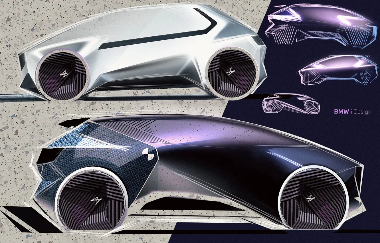 Photo wallpaper Concept, BMW, The concept, Art, Side, 2022, BMW i Vision Circular, Compact EV