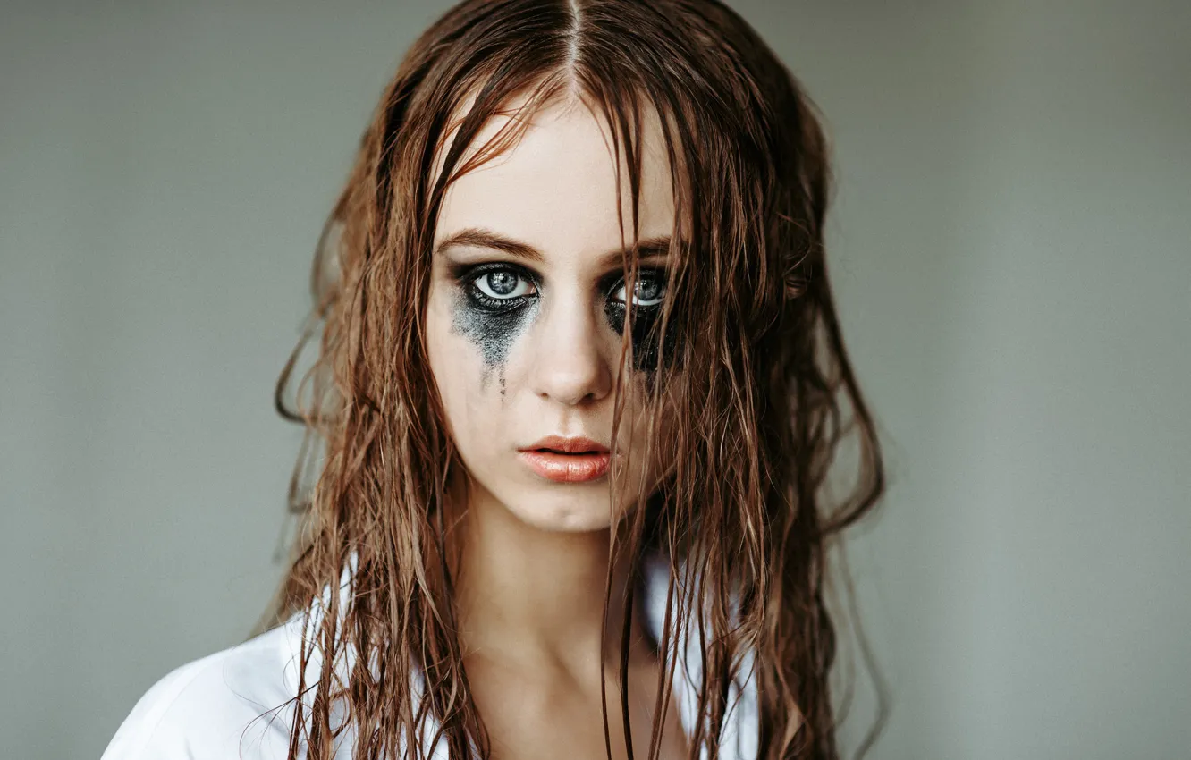 Photo wallpaper look, girl, makeup