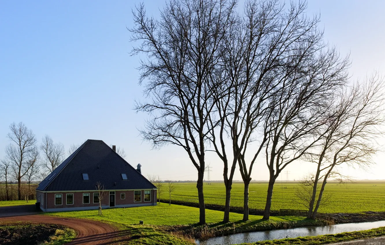 Photo wallpaper house, landscapes, farm