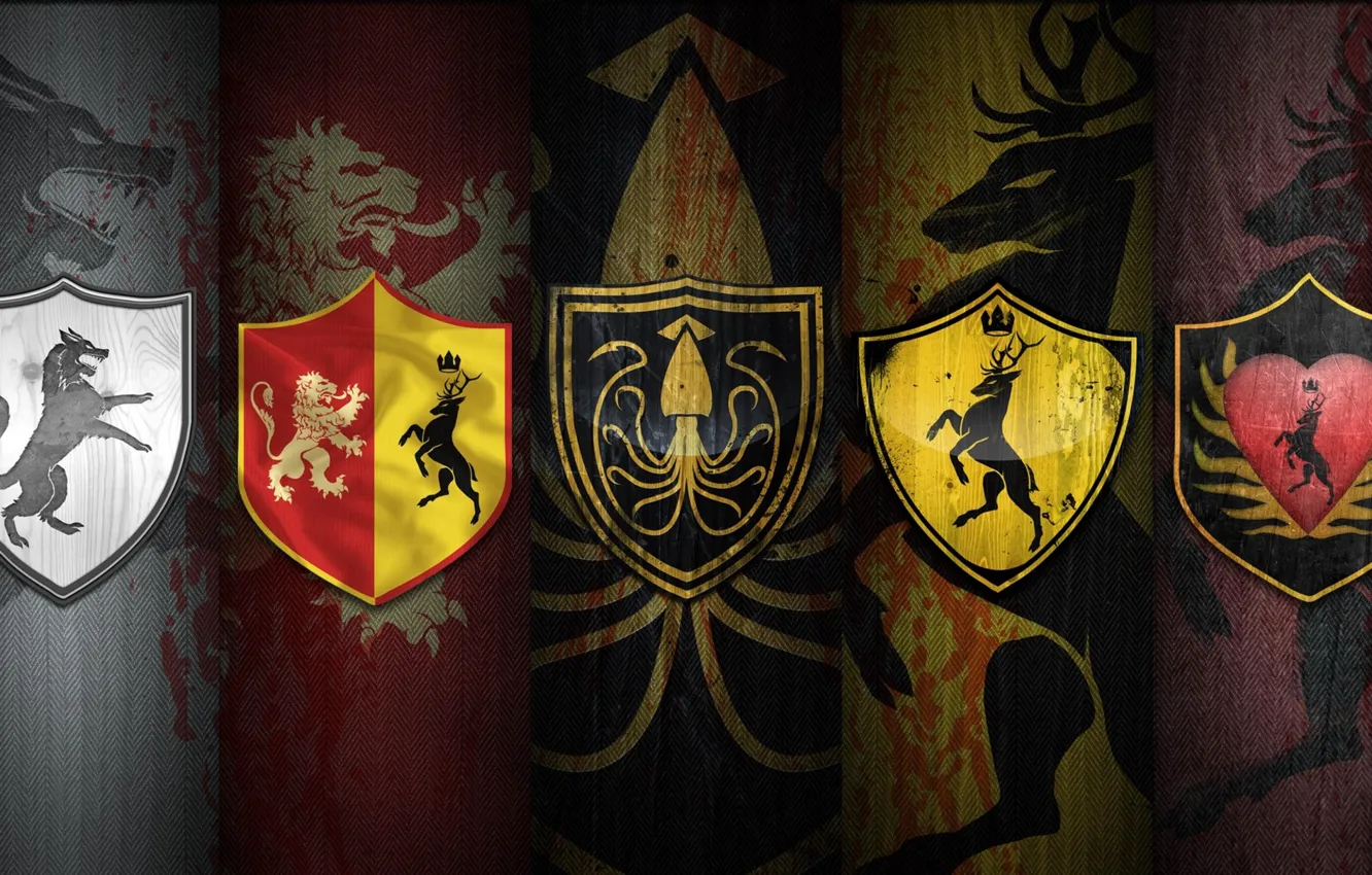 Photo wallpaper coat of arms, Game Of Thrones, Starkey, the Lannisters, baratheons, targaryens