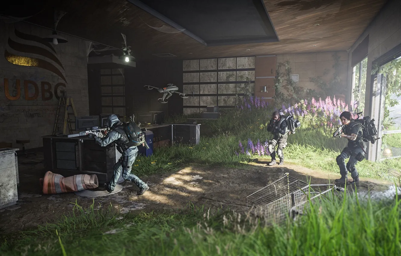 Photo wallpaper weapons, soldiers, drone, Tom Clancy's The Division 2