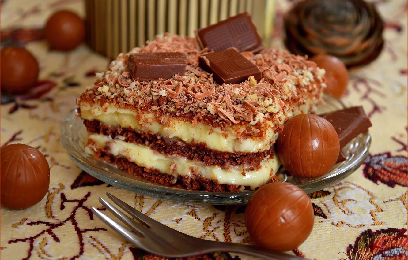 Photo wallpaper chocolate, sweets, cake, plug, cake, chocolate