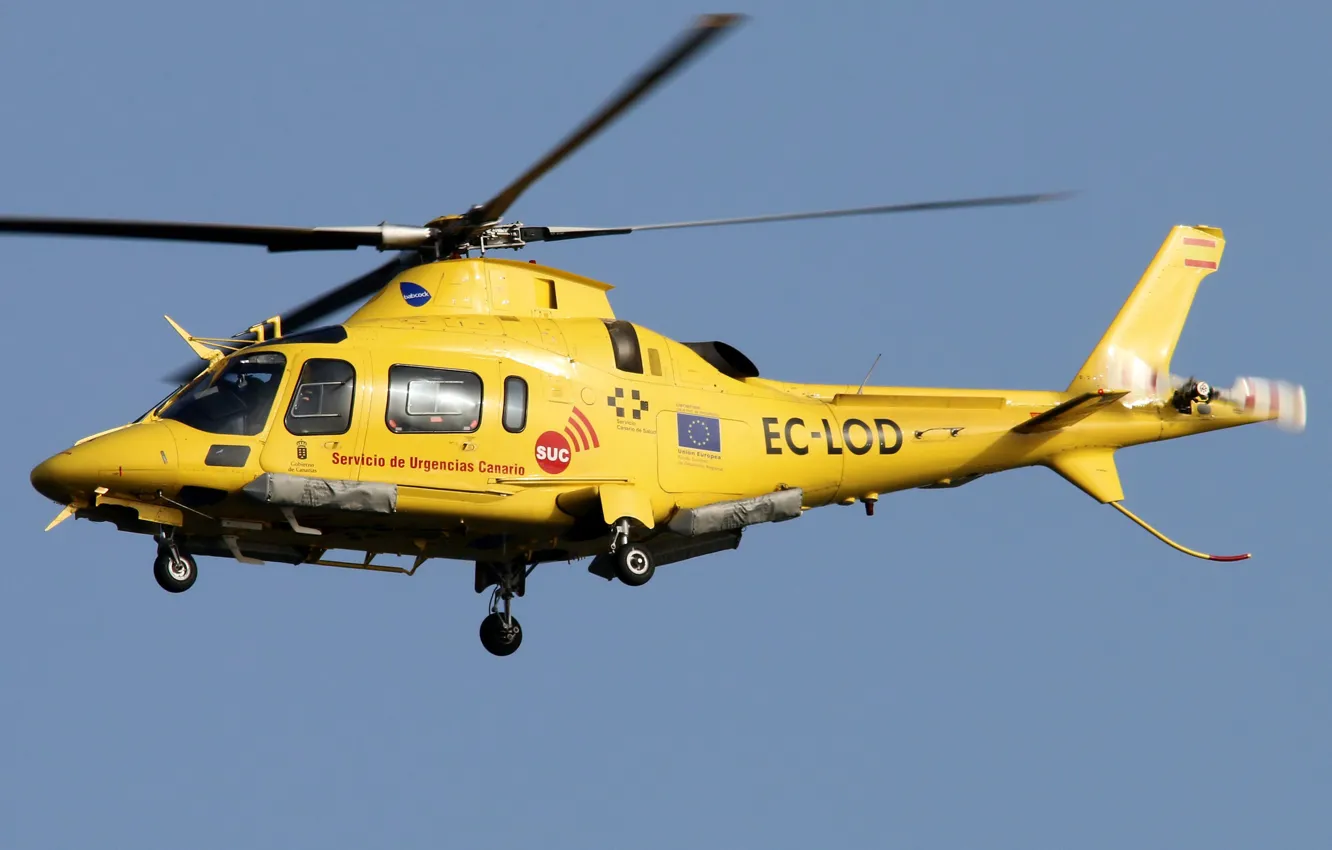 Photo wallpaper aviation, yellow, helicopter, yellow, helicopter