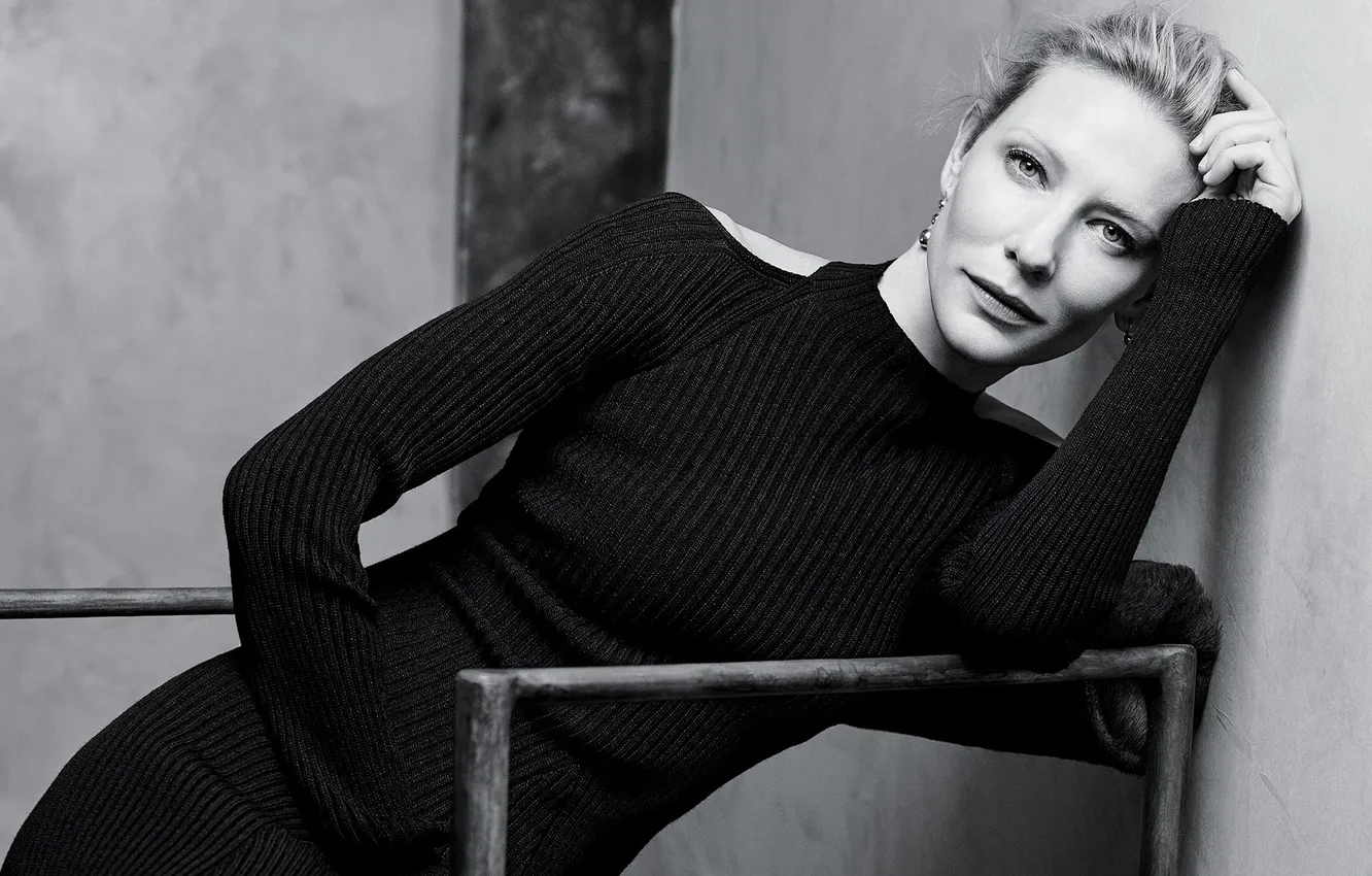 Photo wallpaper pose, photo, dress, actress, black and white, Cate Blanchett, Cate Blanchett, NY Times Style