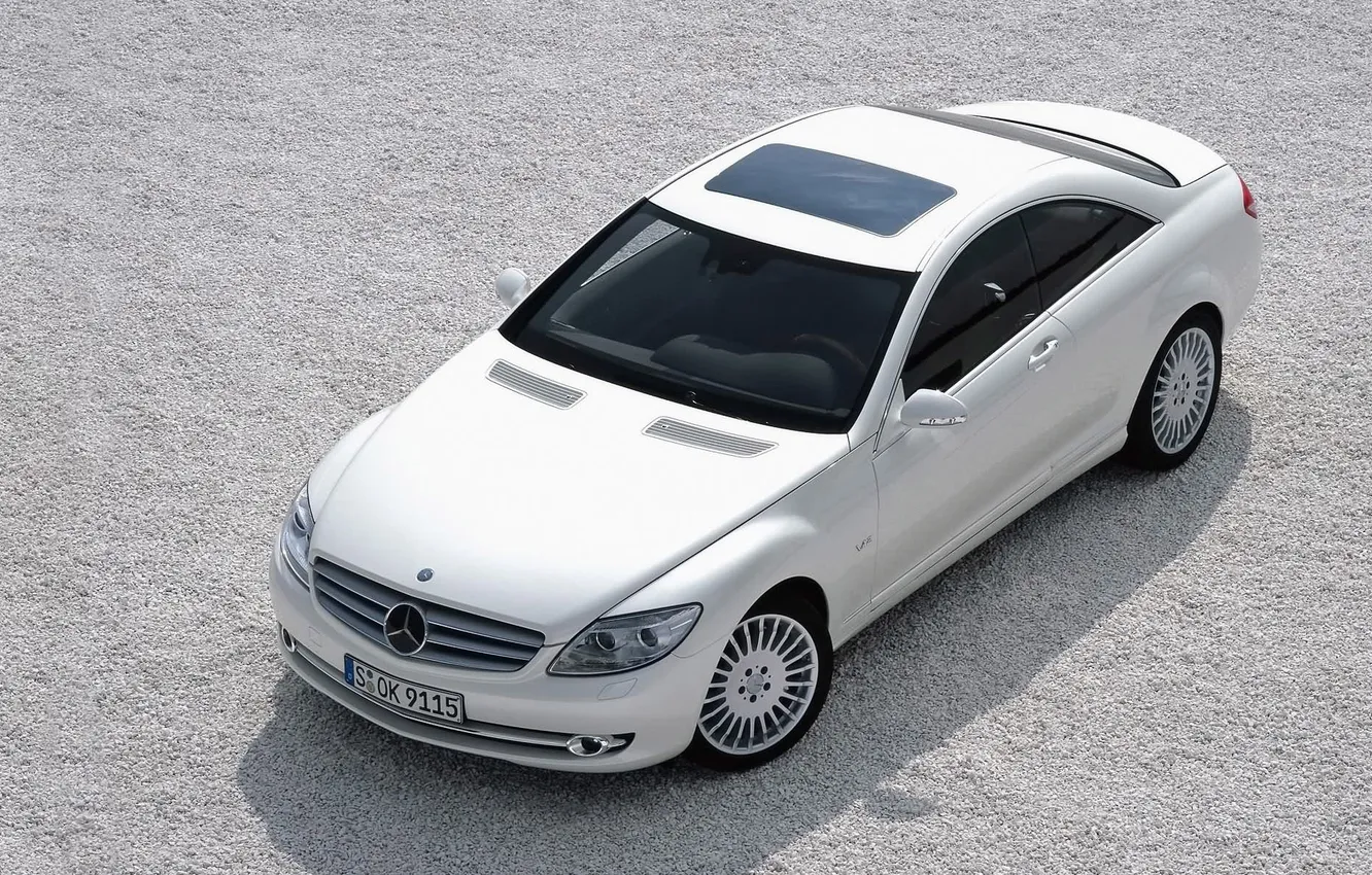 Photo wallpaper auto, white, Mercedes