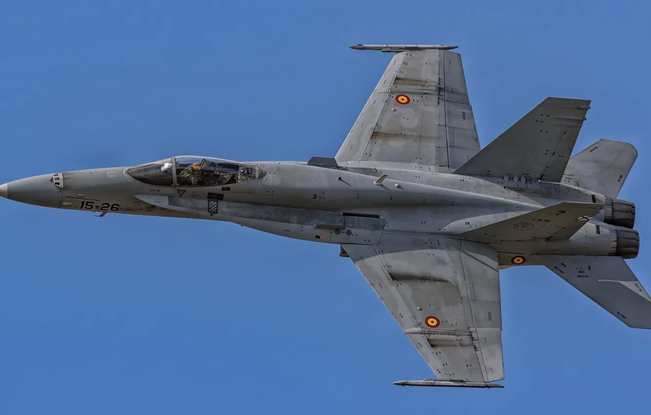 Photo wallpaper the sky, blue, F/A-18 Hornet, combat aircraft