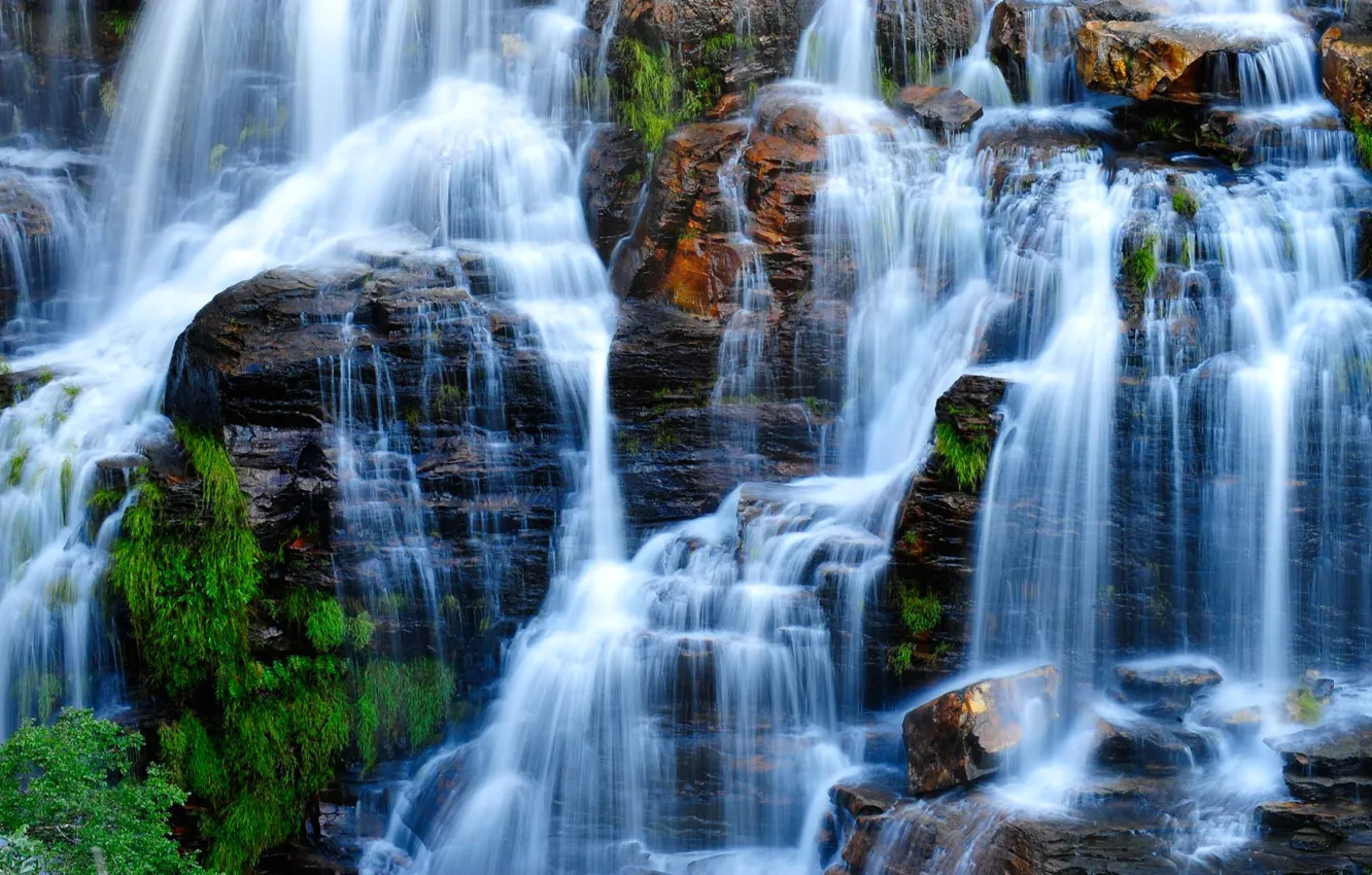 Photo wallpaper rock, waterfall, Brazil, Goias, Chapada dos Veadeiros National Park